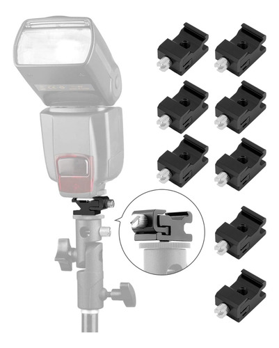 8 Adaptadores 1/4in Hembra Hot Shoe (zapata Caliente) Flash