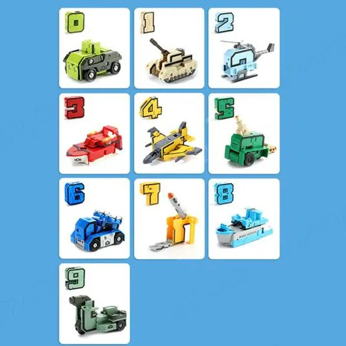Digital Robot Transforms Complete Set Of Numbers 0-9