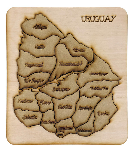 Puzzle Didáctico Proyectarte, Mapa Uruguay Madera Niños 19 P
