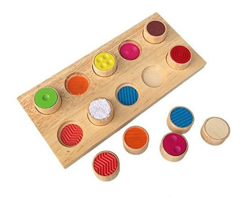 Sensory Sen Montessori Touch Tactil - Match Sensorial Wooden