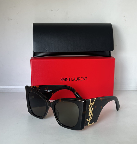 Lentes De Sol Ysl Saint Laurent Blaze Carey Tortoise (Usado)