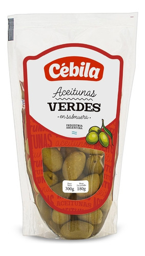 Aceitunas Verdes Entera Cébila Doypack 300 Gr