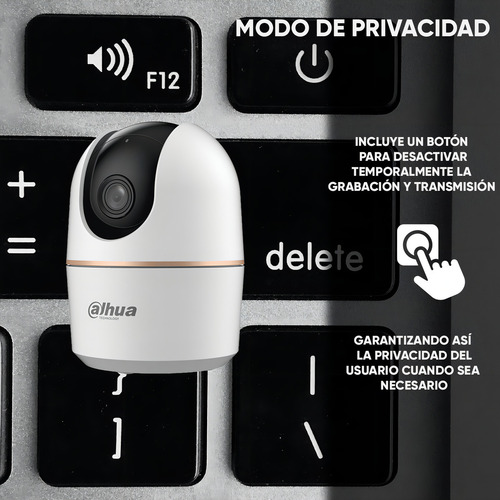 Dahua Cámara Ip Domo Motorizado Wifi Resolución 3mp Detección De Humanos Y Mascotas Por Ia Ir De 10m Wifi 6 Audio Bidireccional Alarma Ranura De Microsd Seguimiento De Objetos Vista 360 Color Blanco
