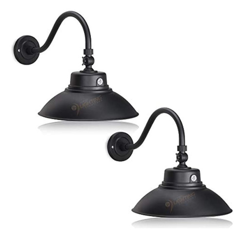 2 Pack - 14in. Lámpara Led De Cuello De Cisne Negra Para Uso