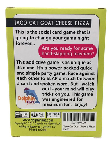 Q1c Pizza De Queso De Cabra Taco Cat Juego De Cartas Juego