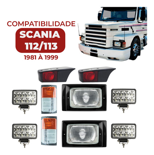 Farol Bloco Com Pisca Seta Milha E Lant Teto Scan 112/113
