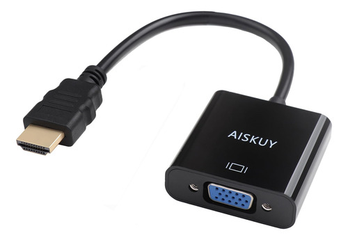 Aiskuy Adaptador Hdmi A Vga, 1080p 60hz Hdmi Macho A Vga Hem