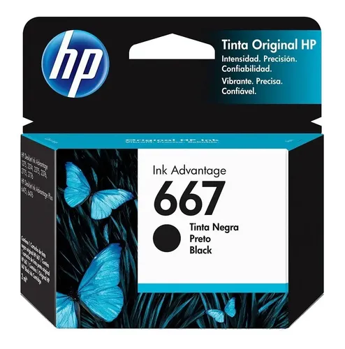 Cartucho 667 Hp Para Deskjet Ink Advantage 2774 Orig. Preto
