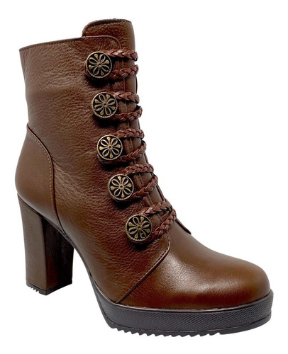 Botin Tacon Casual Piel Dama 15602 Lyard Expreso