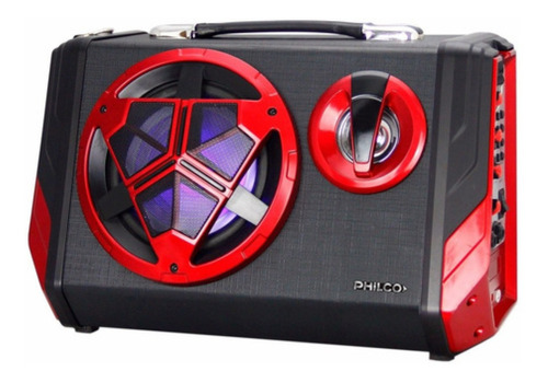Imagen 1 de 1 de Parlante Philco DJ Speakers DJP20 portátil con bluetooth negro y rojo 220V