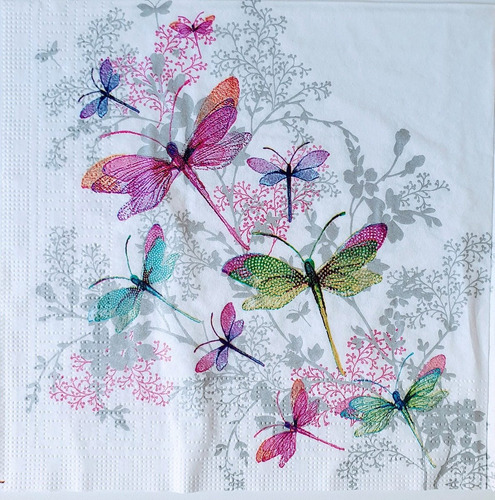 Servilletas Decoupage Mariposas Y Flores Lila Laura Craft