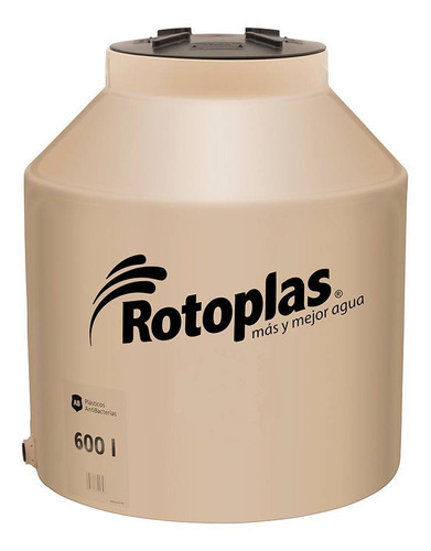 Tanque de agua Rotoplas Cuatricapa vertical polietileno 600L beige de 1.17 m x 0.97 m