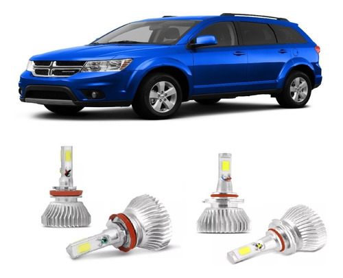 Kit Lampada Super Led Branca Dodge Journey Alto Baixo 