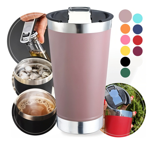 Copo Térmico Inox Para Café Chá Cerveja Chopp Com Tampa