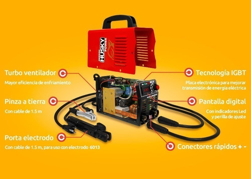 Imagen 4 de 6 de Soldadora Inversora Maquina 130amp 110/220v Hks140 Husky
