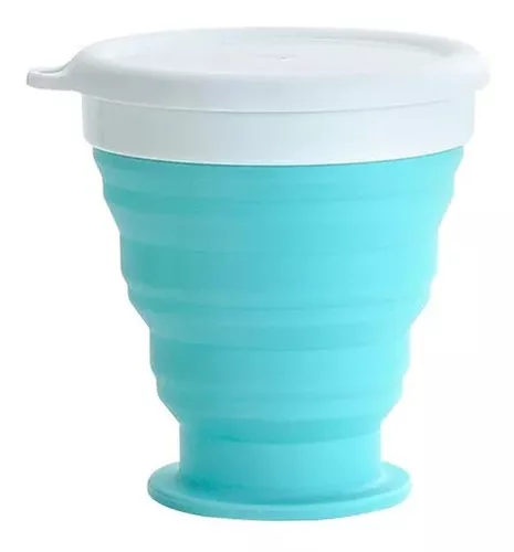 Vaso Plegable De Silicona Con Tapa Portátil Reutilizable