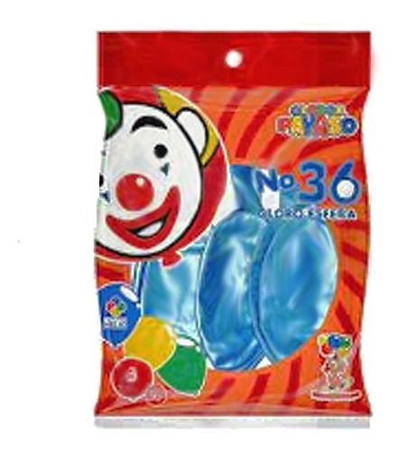 Globo Payaso Latex Esfera N° 36 Metallic Perla 3 Pzs