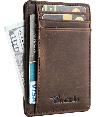 Billetera Tarjetero Para Hombre Cuero Genuino Card Holder 