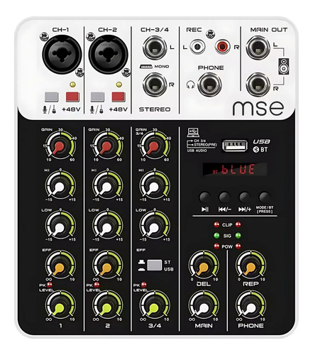 Mesa De Som 4 Canais Interface Usb Bluetooth Phantom 48v