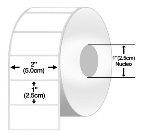 Etiqueta 2x1 Pgds Polipropileno Plastico Nucleo 1pgd 2millar