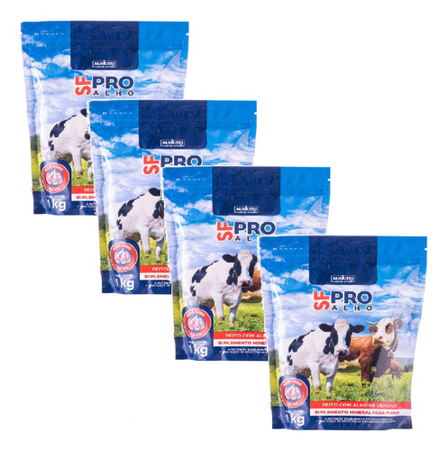 Suplemento Mineral Sf Pro Alho 1kg Alinutri Para Bovino 4 Un