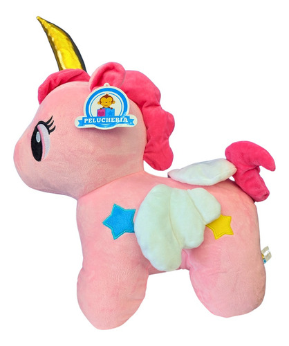 Ponycornio Pony Unicornio Peluche Rosa Y Azul 50cm