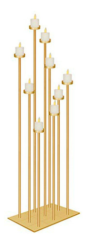 Candelabro De 9 Portavelas Doradas 42  Para Boda