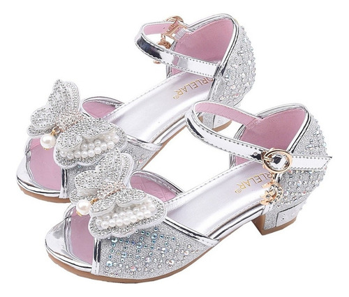 Niños Niñas Perla Princesa Zapatos Mariposa-nudo 1073