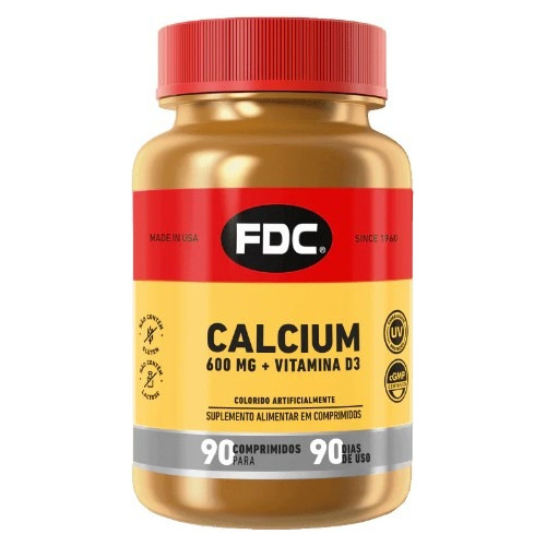 Cálcio 600mg + Vitamina D 90 Comprimidos - Fdc Importado Eua