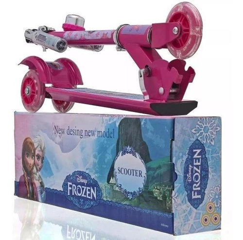Patinete Frozen 3 - Freio E Roda Gel - Infantil Menina