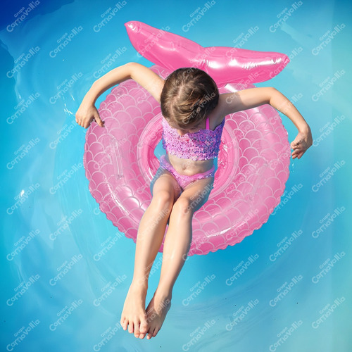 Inflable Flotador Cola Sirena Rosa Infantil Playa Alberca