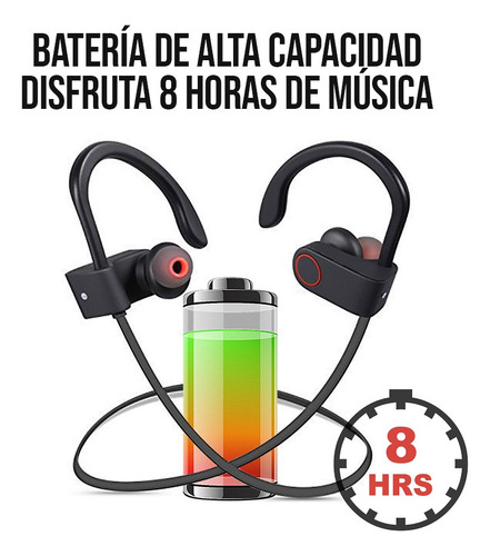 Imagen 4 de 10 de Audifonos Deportivos Inalambricos Bluetooth Microfono