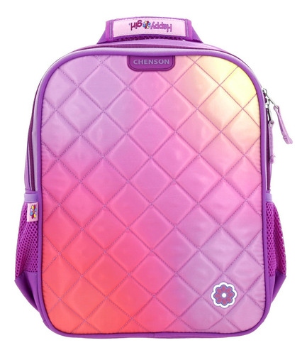 Mochila Chica Preescolar Chenson Happy Girl Radiaa Color Violeta Diseño De La Tela Liso