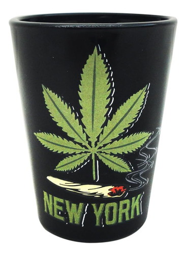 City Merchandise New York Green Leaf With Joint 420 Black Sh