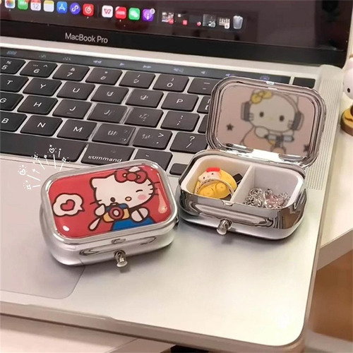 Pastillero Estuche Separador De Medicamentos Hello Kitty Rojo