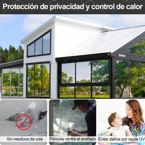 Película Espejo Privacidad Para Ventana Antirayas 10m X 50cm