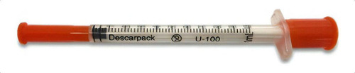 Jeringa de insulina 8.0 x 0.30 30 g, 1 ml, caja de 100 UI con 100 unidades Descarpack