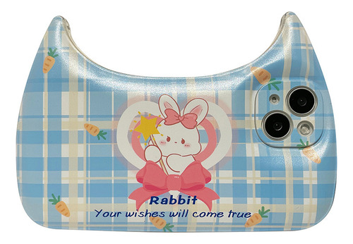 Para iPhone 14/11/12/13proxr Cartoon Wish Bunny Handbag Case