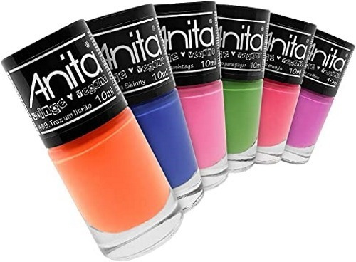 Kit Esmalte Anita Rosa Pink Com Chiclete