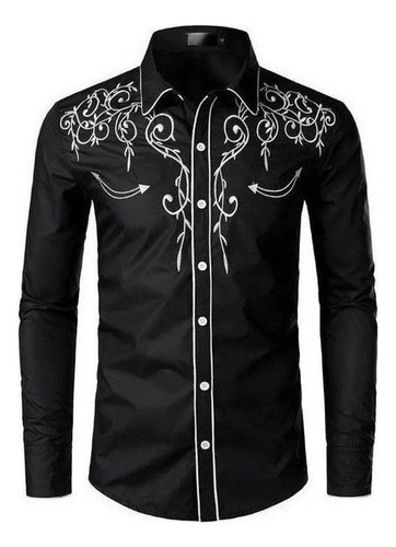 A Camisa Ajustada Estilo Vaquero Occidental For Hombres