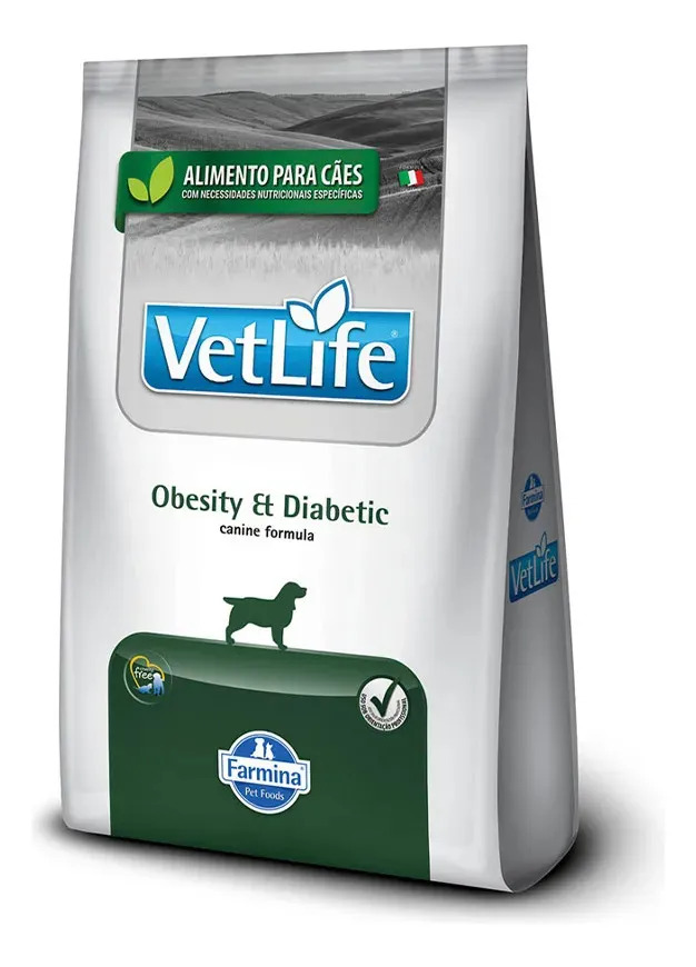 Vet Life Obesity E Diabetic Para Cães Adultos 10,1kg