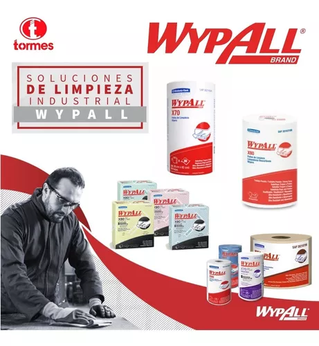 Toallitas de limpieza WypAll® Wettask™ para disolventes que apenas generan  pelusa 7753 - Toallitas industriales - 6 rollos x 120 toallitas de limpieza  blancas (720 en total)