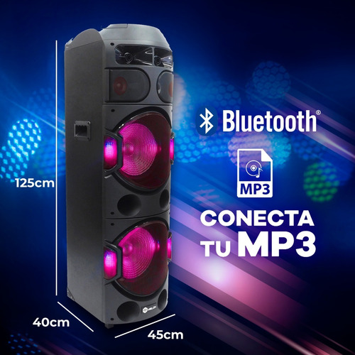 Imagen 2 de 8 de Altavoz Parlante Melon Bluetooth 2woofer 12pulgadas Luces