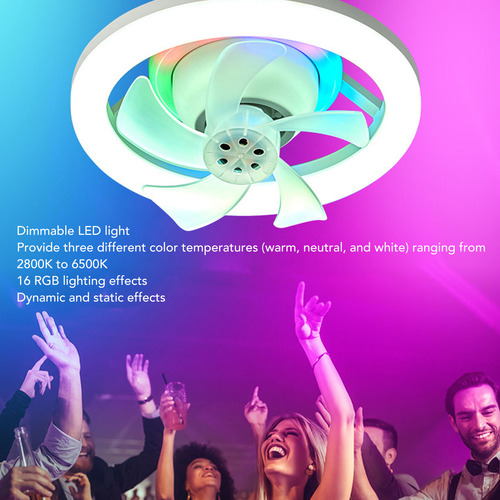 Ventilador De Techo Con Control Remoto Led Regulable A 3 Vel