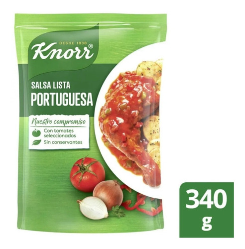 Imagen 1 de 1 de Salsa Knorr Portuguesa Lista Doypack 340 Grs