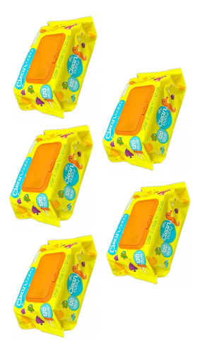 Toalhas Lenços Umedecidos Clean Baby Com Tampa - 05 Un C/120