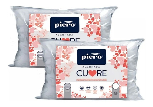 Combo Par De Almohadas Piero Cuore 70x50 Fibra Y Espuma