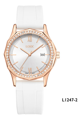 Reloj Mujer Loix® L1247-2 Blanco Con Oro Rosa