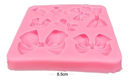 Imagen 3 de 5 de Molde Silicona 6 Moño Lazo + 2 Caramelos Fondant Porcelana