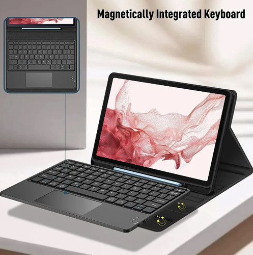 Funda Teclado Para S7 S8 Galaxy Tab 11 Touchpad Inalambrica Negro